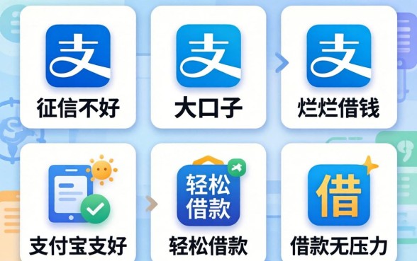 征信黑征信不好征信烂支付宝借钱大口子，规整五个轻松借款无压力app