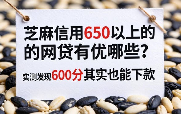 芝麻信用650以上的网贷有哪些？实测发现600分其实也能下款