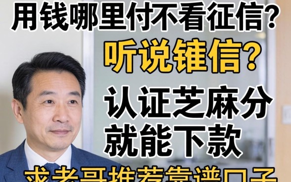 急用钱哪里可以不看征信？听说认证芝麻分就能下款，求老哥推荐靠谱口子！