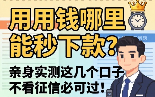 急用钱哪里能秒下款？亲身实测这几个口子，不看征信也能过！