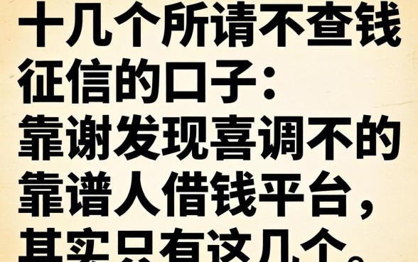 我试了十几个所谓不查征信的口子,发现靠谱的借钱平台其实只有这几个