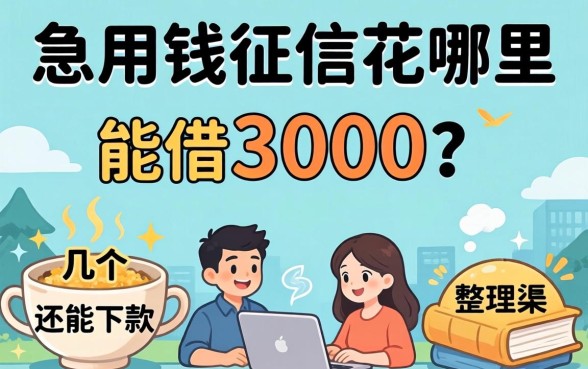 急用钱征信花哪里能借3000？整理了几个还能下款的渠道