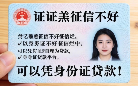 征信黑征信不好征信烂可以凭身份证贷款的平台整理