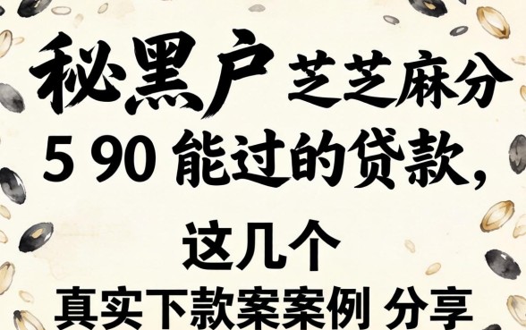 揭秘黑户芝麻分590能过的贷款，这几个真实下款案例分享