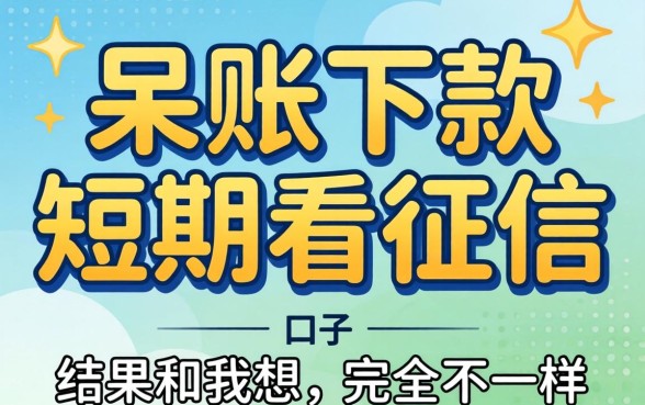 我试了几个呆账下款短期不看征信的口子，结果和我想的完全不一样