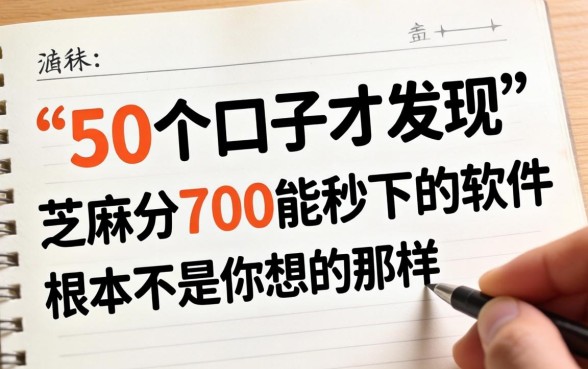 我翻了50个口子才发现,芝麻分700能秒下的软件根本不是你想的那样