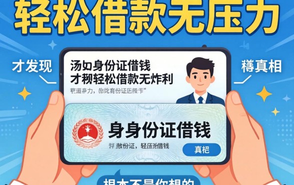 我试了不用身份证借钱的软件,才发现轻松借款无压力的真相根本不是你想的那样